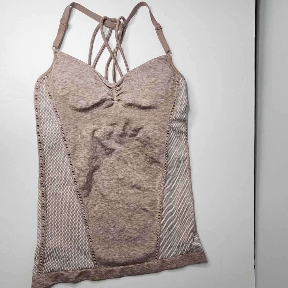 Athleta Allegro Support Tank Top Womens XS Sugarplum Strappy Back Removable Pads